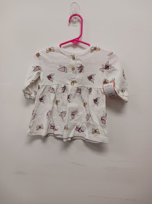 white/pink Rabbit + Bear Butterfly Dress, 3-6M G