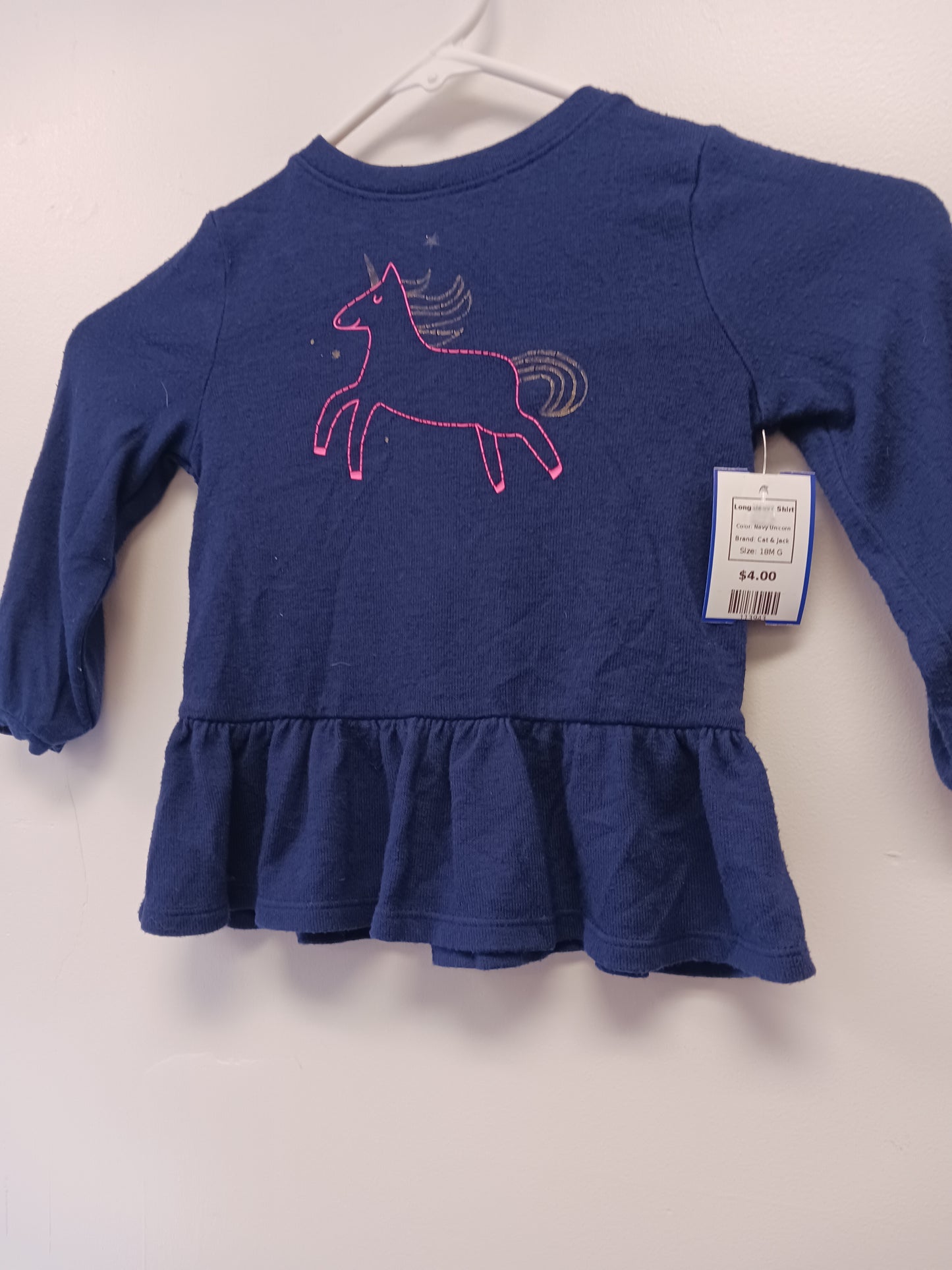Navy Unicorn Cat & Jack Longsleeve Shirt, 18M G