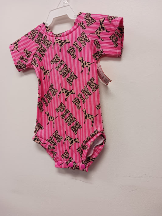 pink/brown Boutique Dog Onesie, 2T B