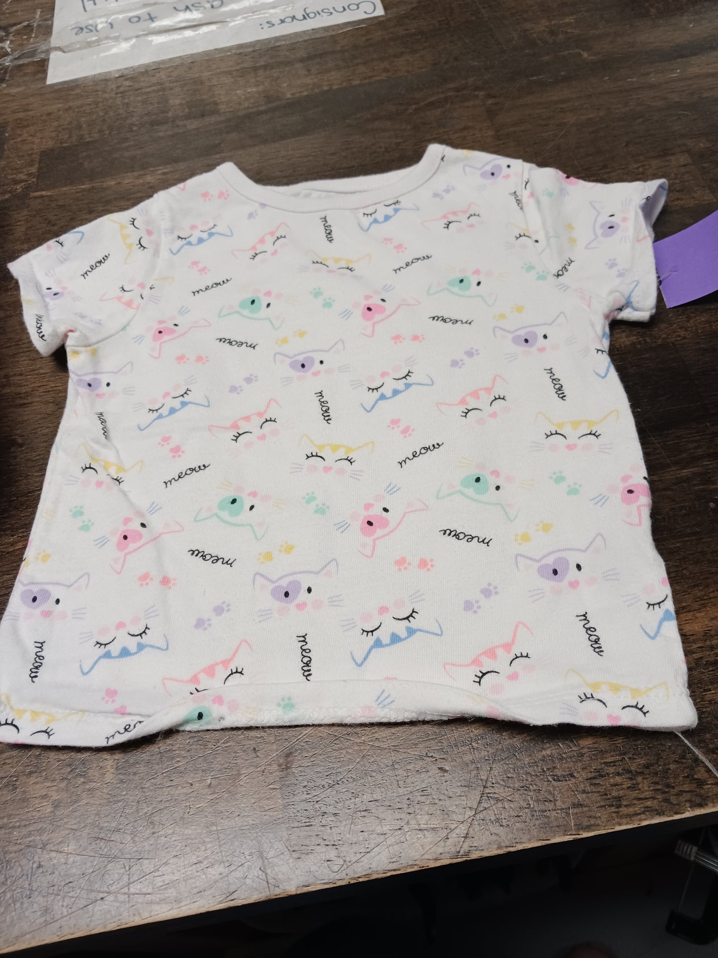 White/Colorful Kitty Garanimals Shirt, 6M G
