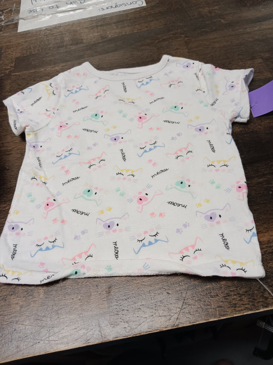 White/Colorful Kitty Garanimals Shirt, 6M G