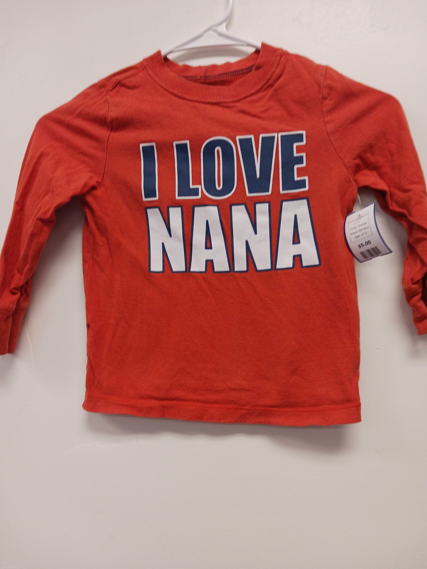 Orange Old Navy Long Sleeve I LOve NANA Shirt, 4T B