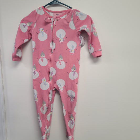 Pink Snowman Carters Sleeper, 3T G