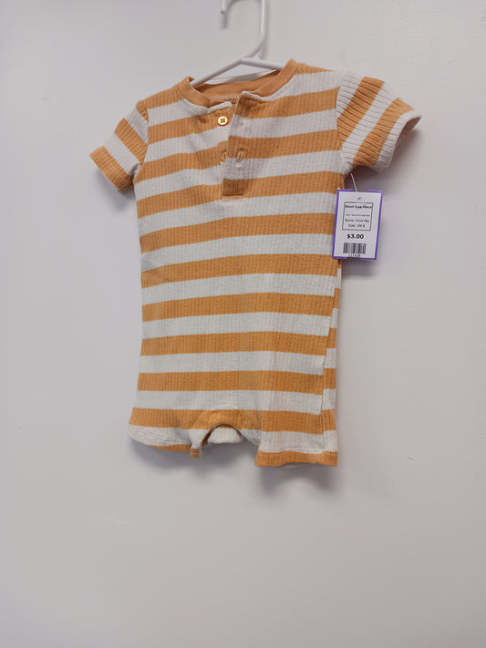 Yellow/White Striped Chick Pea Short One Piece, 3M B