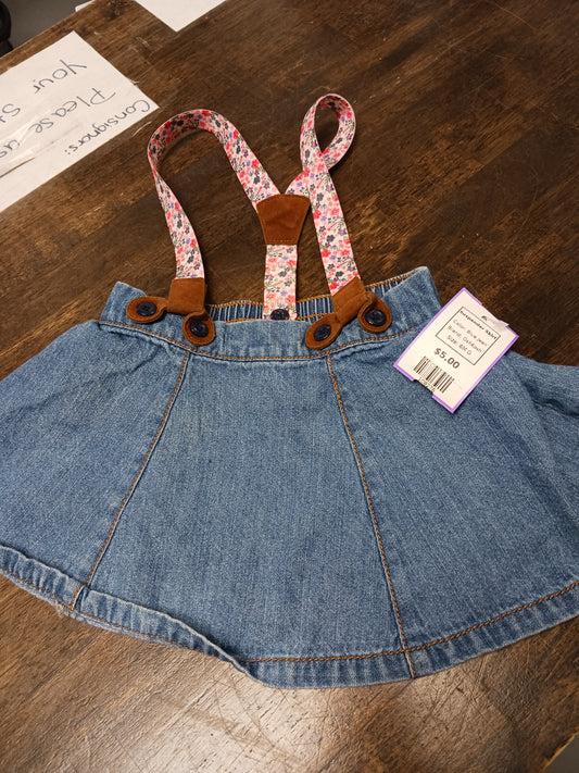 Blue Jean OshKosh Suspender Skirt, 6M G