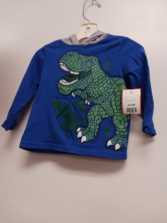 Blue/Green Dino Childrens Place Hooded Longsleeve Shirt, 9-12M B