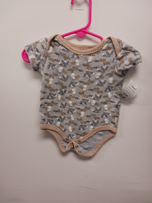 Grey/Tan Duck Duck Goose Onesie, 6-9M B