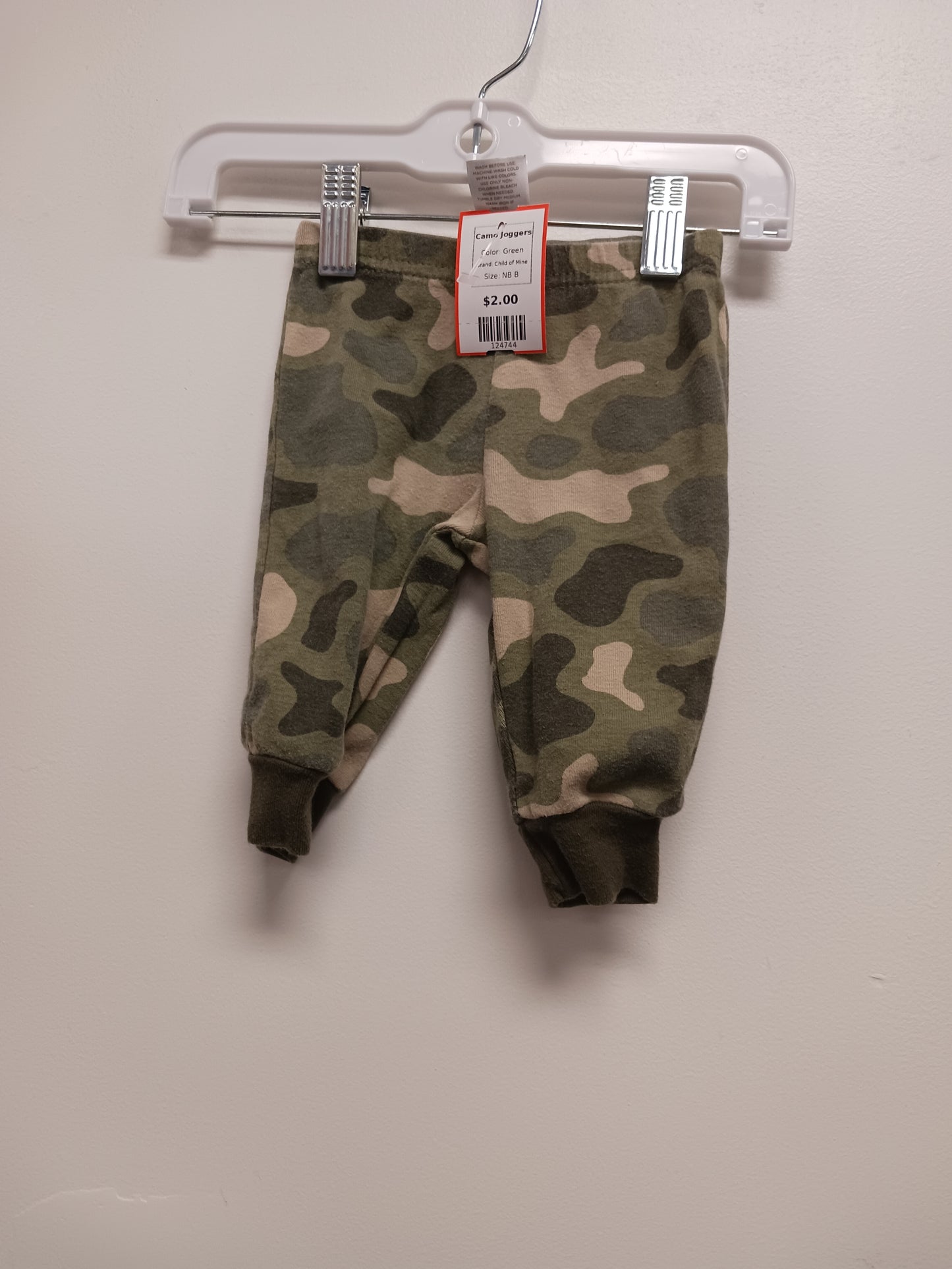Green Child of Mine Camo Joggers, NB B