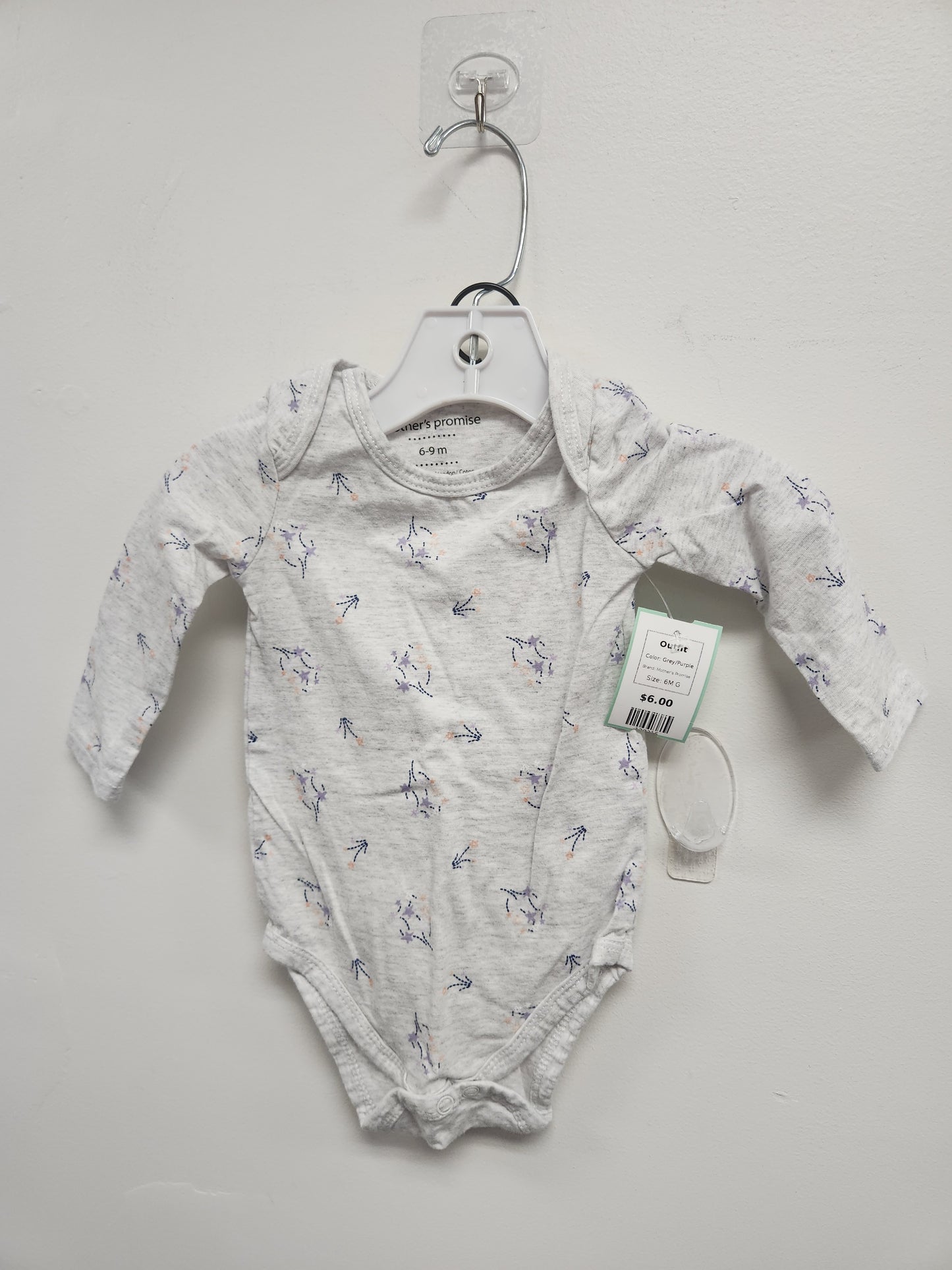 Grey/Purple Mother's Promise Outfit, 6M G