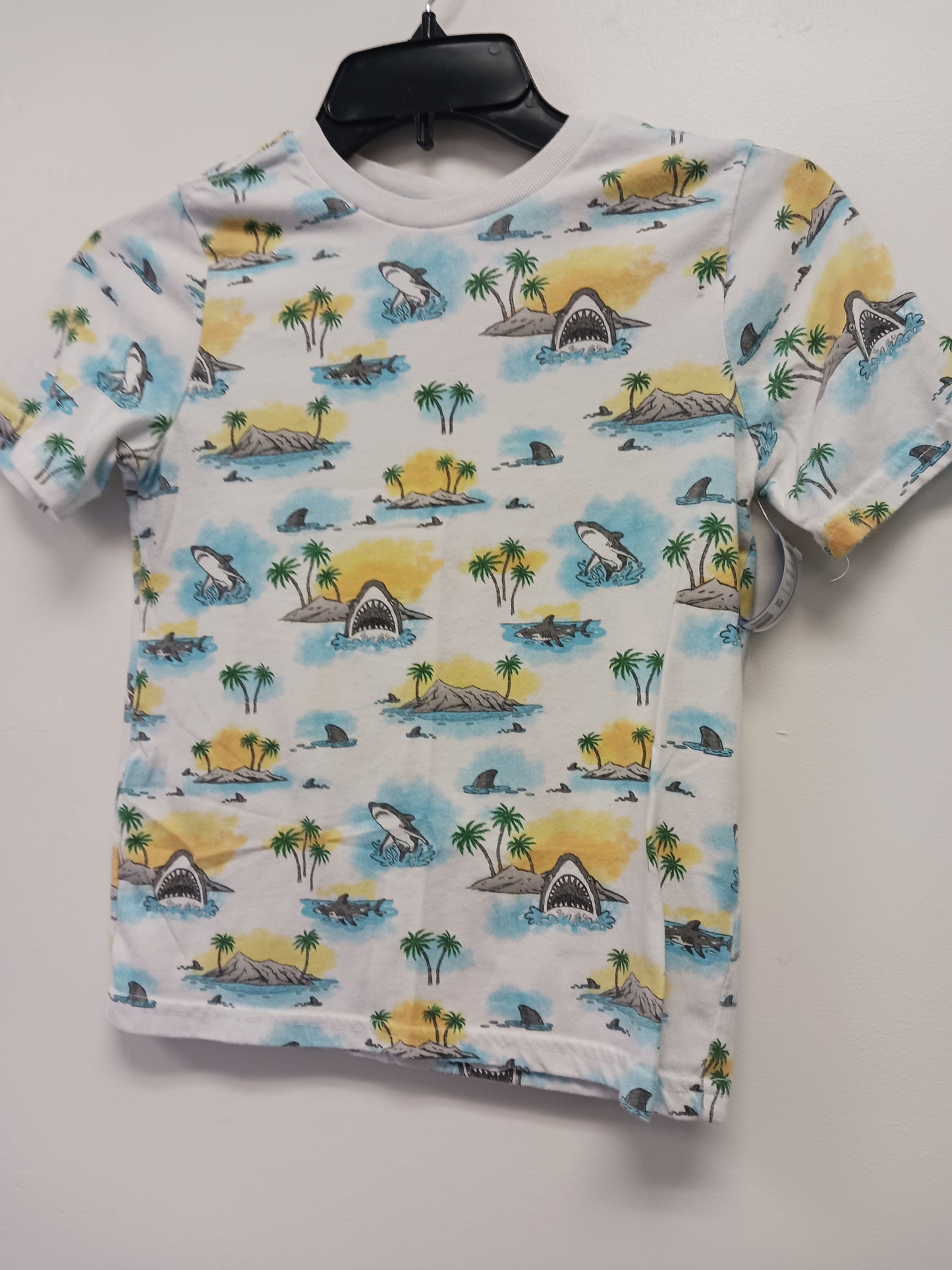 Blue/White/Yellow 365 kids Shark Shirt, 8 B