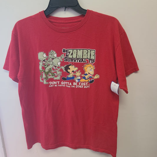 Red Route 66 Zombie Survival Tip Tshirt, 14 B