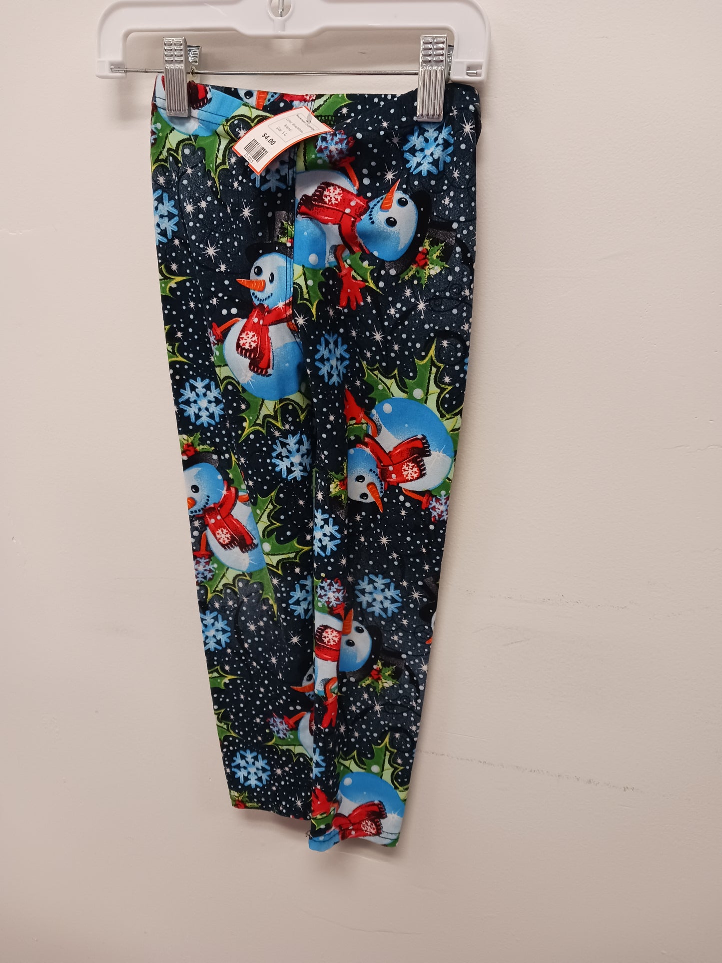 Blue/White  Snowman Leggings, 5 G