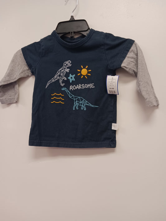 Navy/grey  Long SLeeve Dino Shirt, 2T B