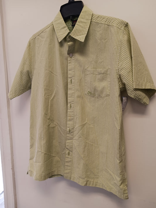 green Quiksilver Plaid Button Down Shirt  16/18, 16 B