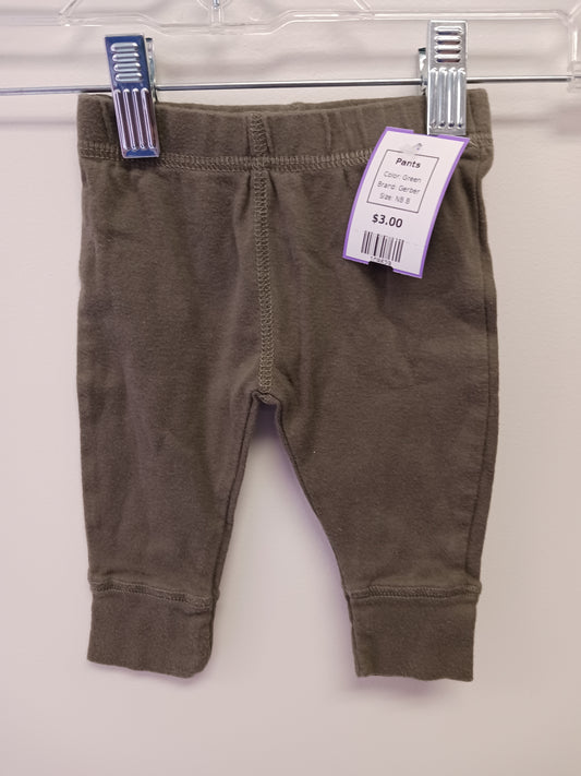 Green Gerber Pants, NB B