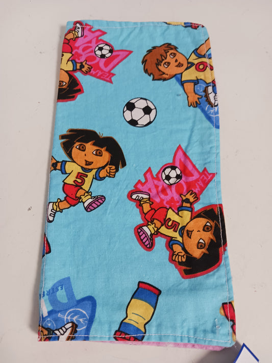 blue  Dora Burp Cloth