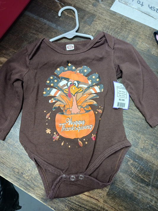 brown Boutique Thanksgiving Onesie, 12M B