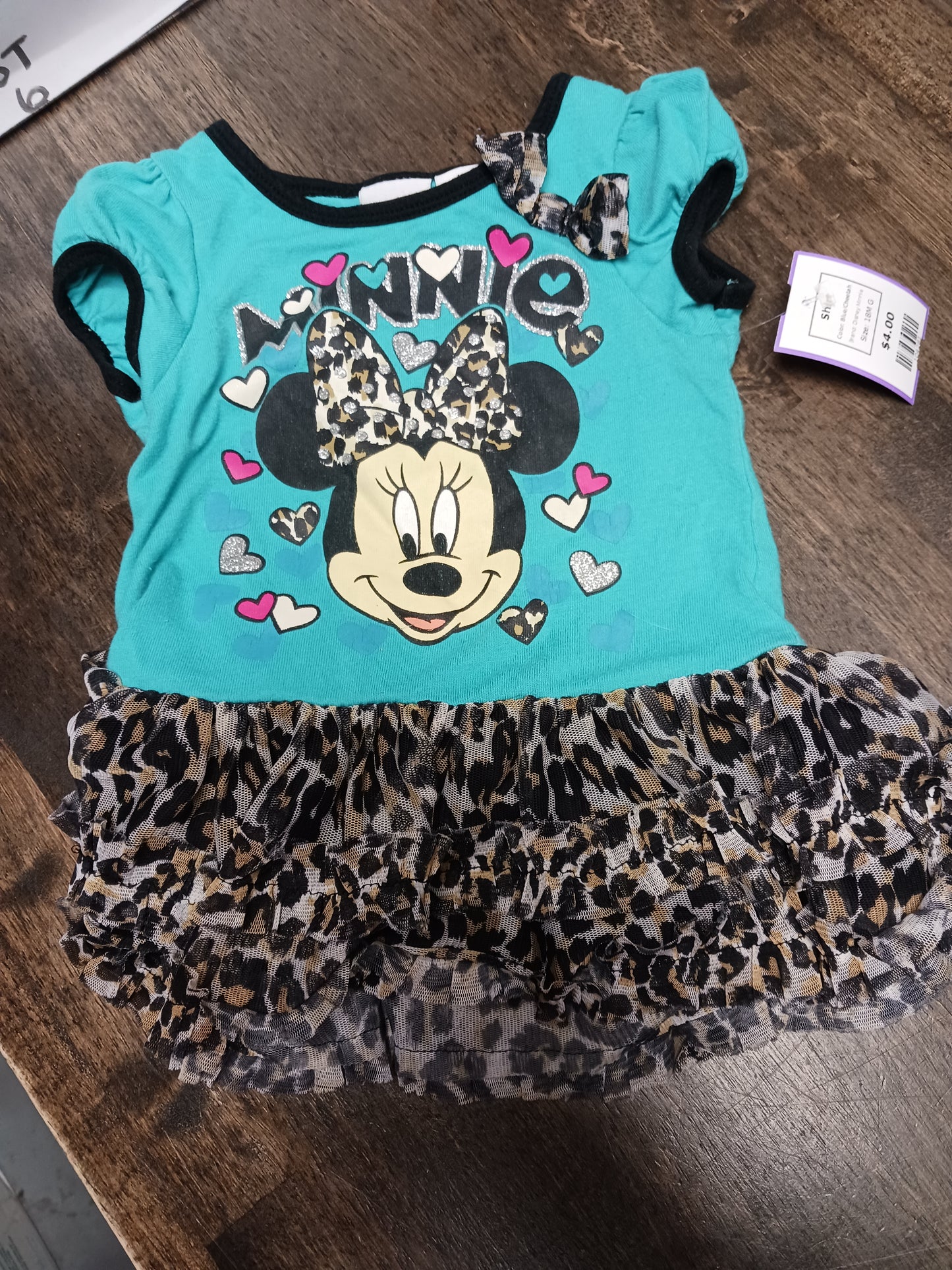 Blue/Cheetah Disney Minnie Shirt, 18M G