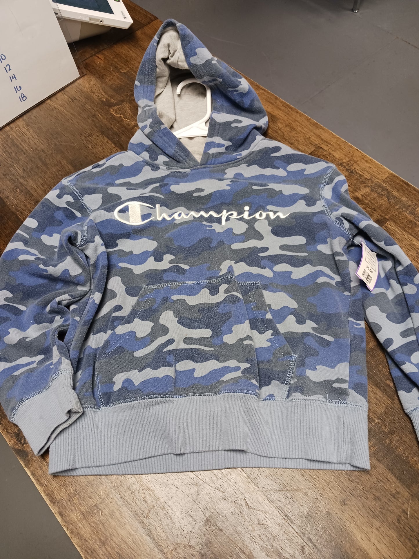 Blue Camo Champion Hoodie, 8 B