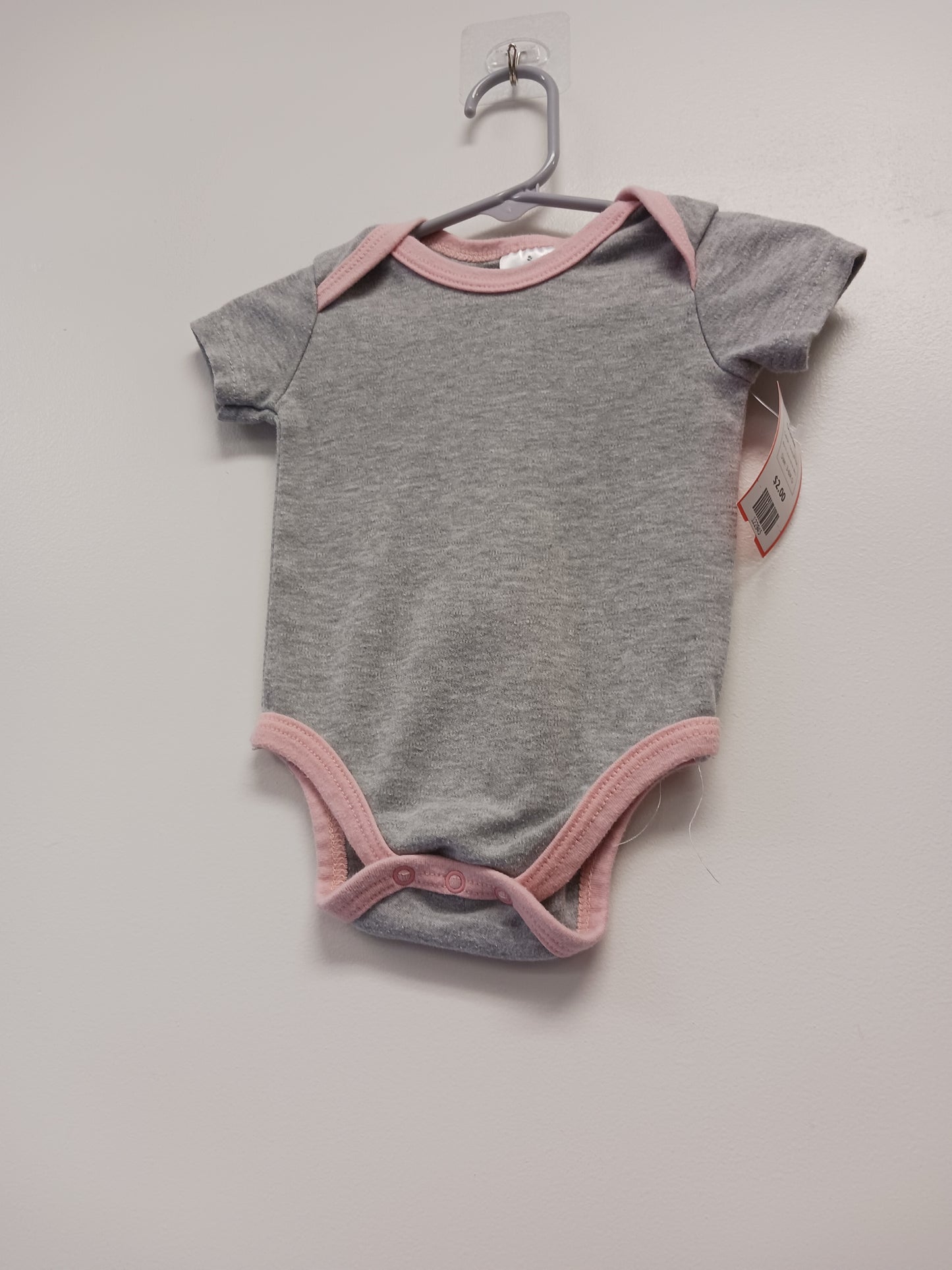 Grey/Pink Laura Ashley Baby Onesie, 3-6M G
