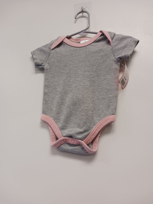 Grey/Pink Laura Ashley Baby Onesie, 3-6M G