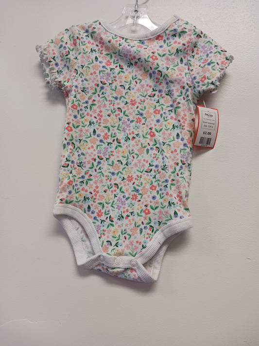 White/Colorful Flower Garanimals Onesie, 12M G