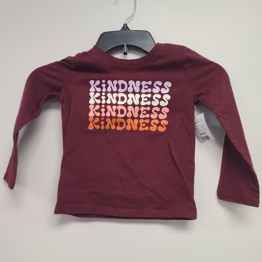 Burgandy Cat & Jack Long Sleeve Kindness Shirt, 4T G