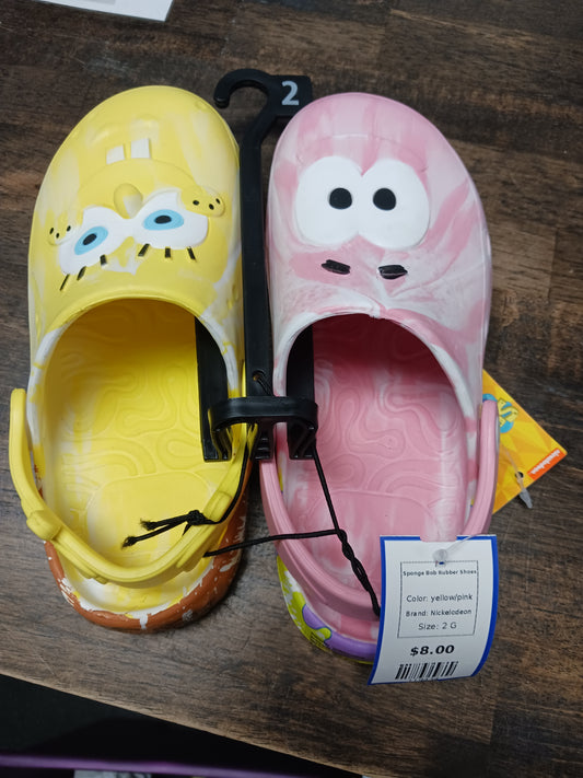 yellow/pink Nickelodeon Sponge Bob Rubber Shoes, 2 G