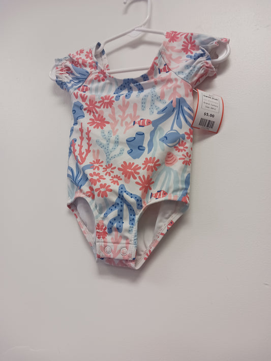 White/Pink/Blue Carters Swim Suit, 6M G