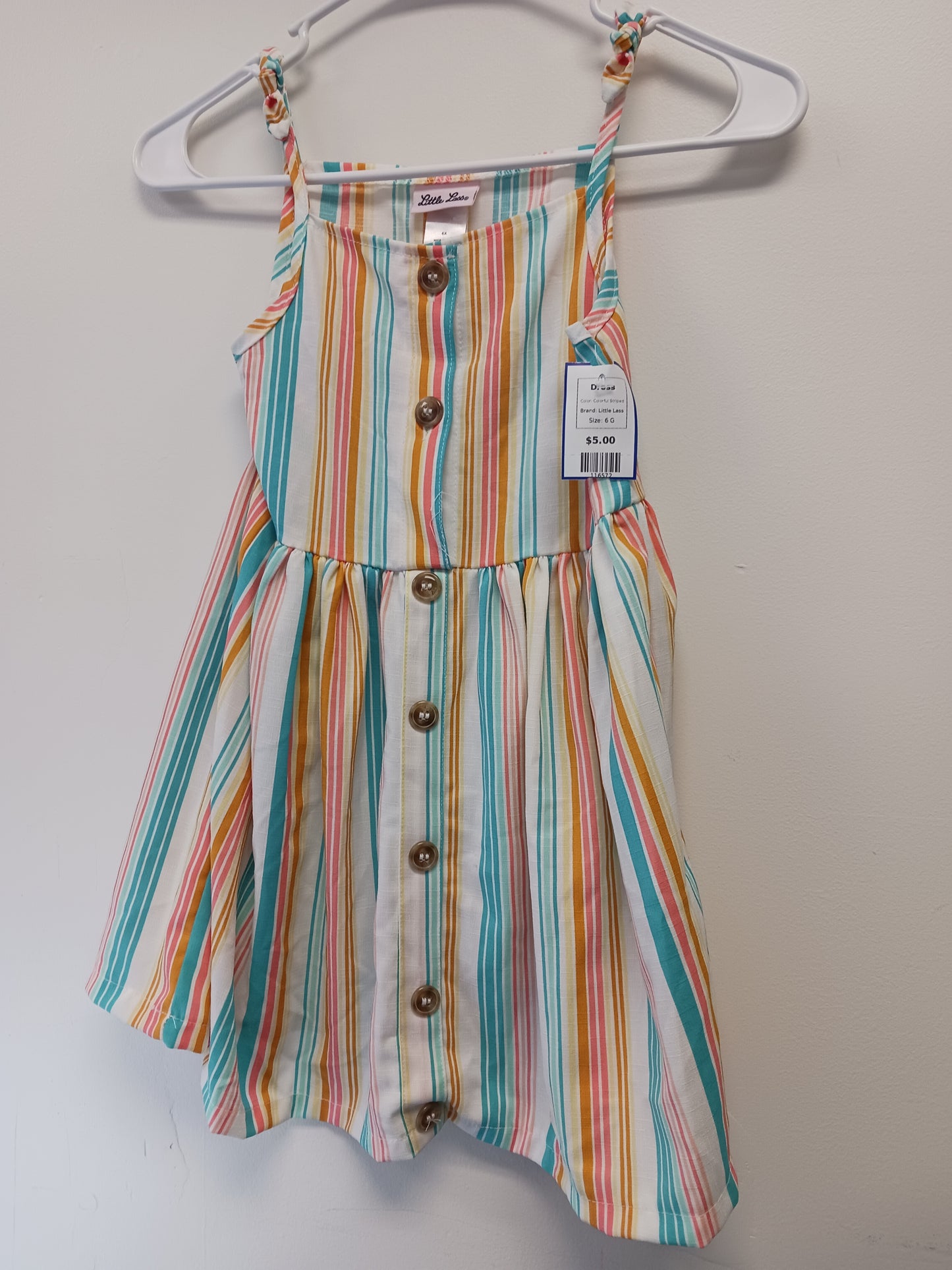 Colorful Striped Little Lass Dress, 6 G