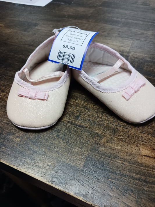 Pink Carters Crib Shoes, 2 G