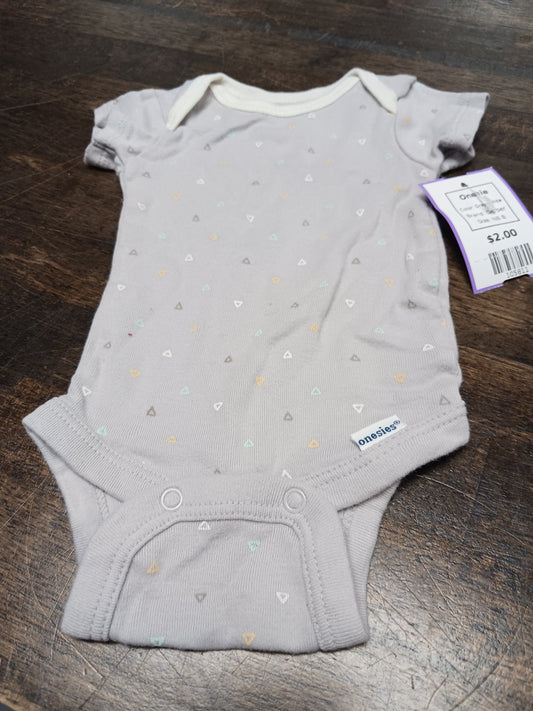 Grey/White Gerber Onesie, NB B