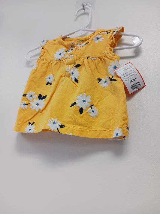 Yellow/White Flowers Carters Shirt, 6M G