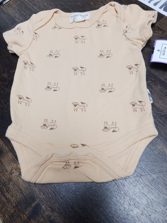Orange Fox Rabbit + Bear Onesie, NB B