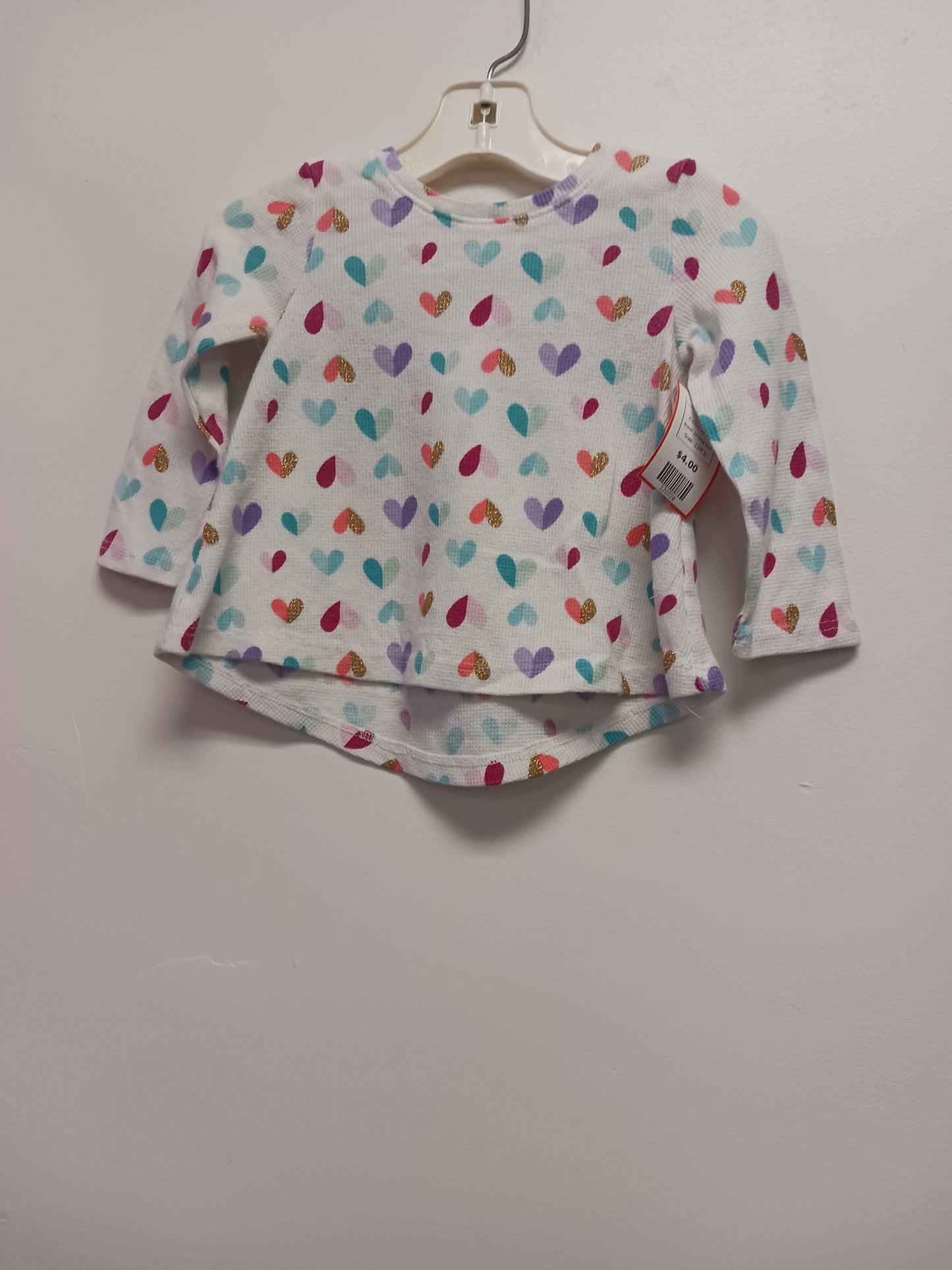 white Jumping Bean Long Sleeve Heart Shirt, 12M G