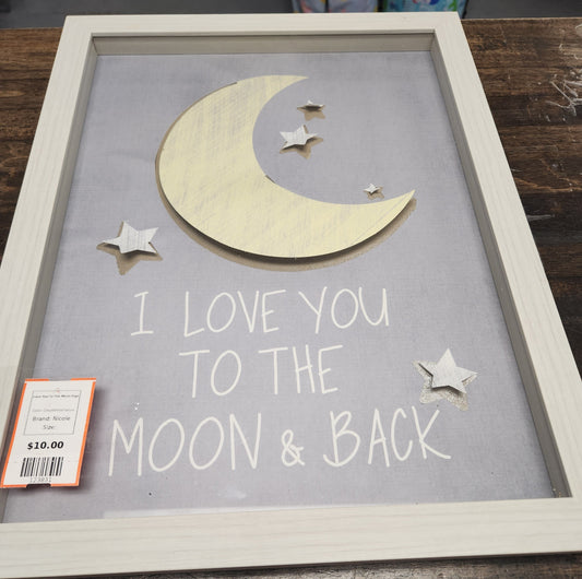 Grey/White/Yellow Nicole Love You To The Moon Sign
