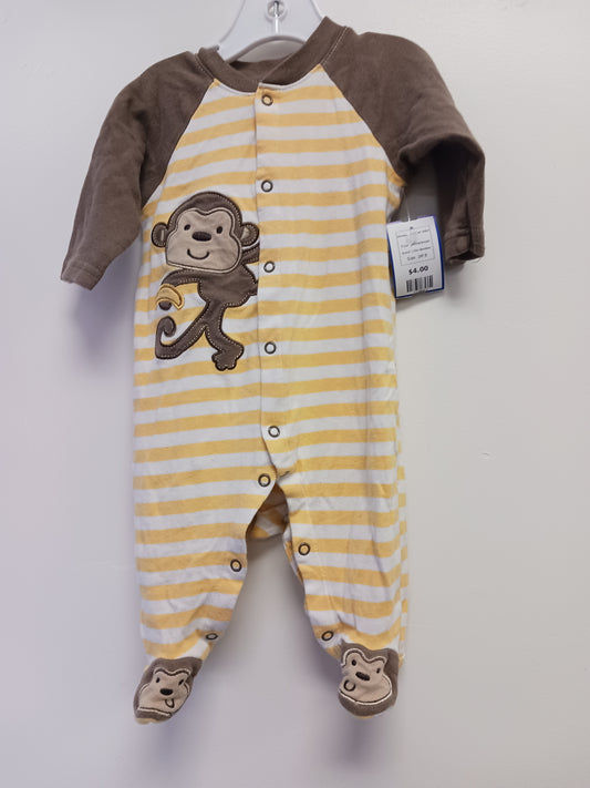 yellow/brown Little Wonders Monkey Sleeper 3/6m, 3M B
