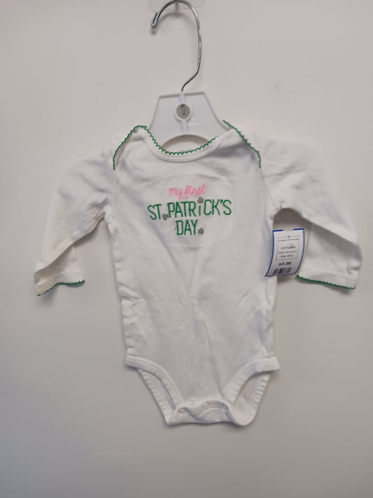 white just one you Long Sleeve St Patricks Day Onesie, 6M G