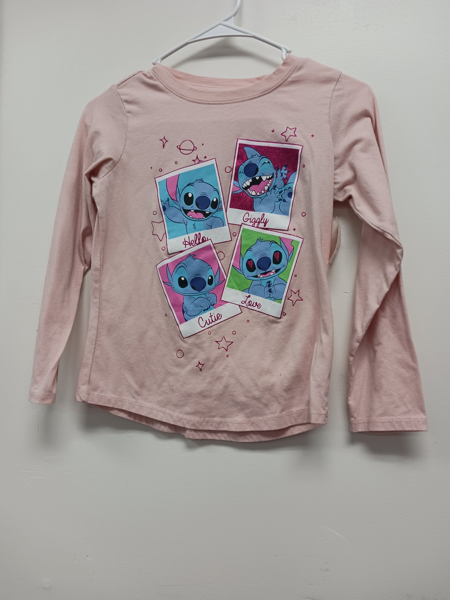 Pink Disney Long Sleeve Stitch Tshirt, 8 G