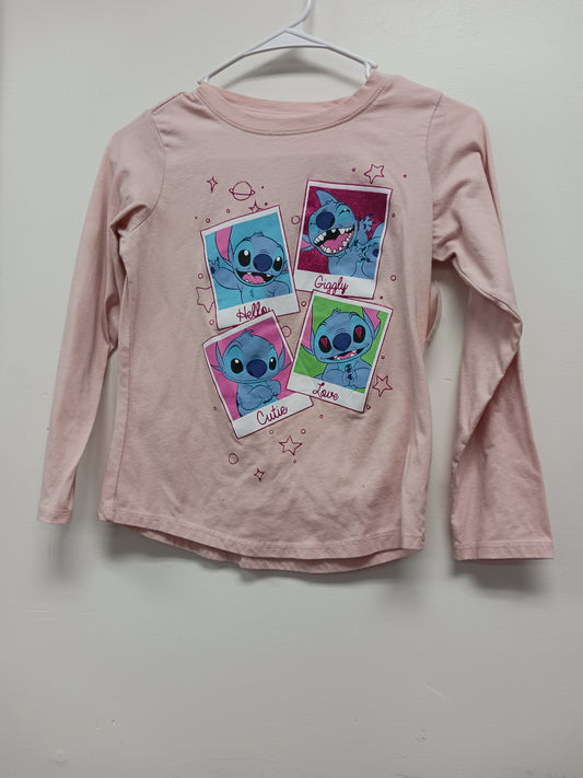 Pink Disney Long Sleeve Stitch Tshirt, 8 G