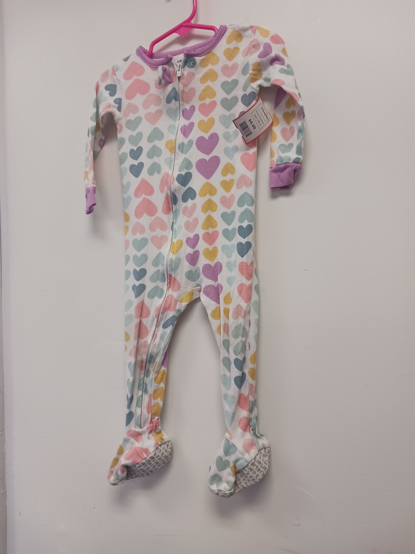 White/Colorful Heart Carters Sleeper, 18M G