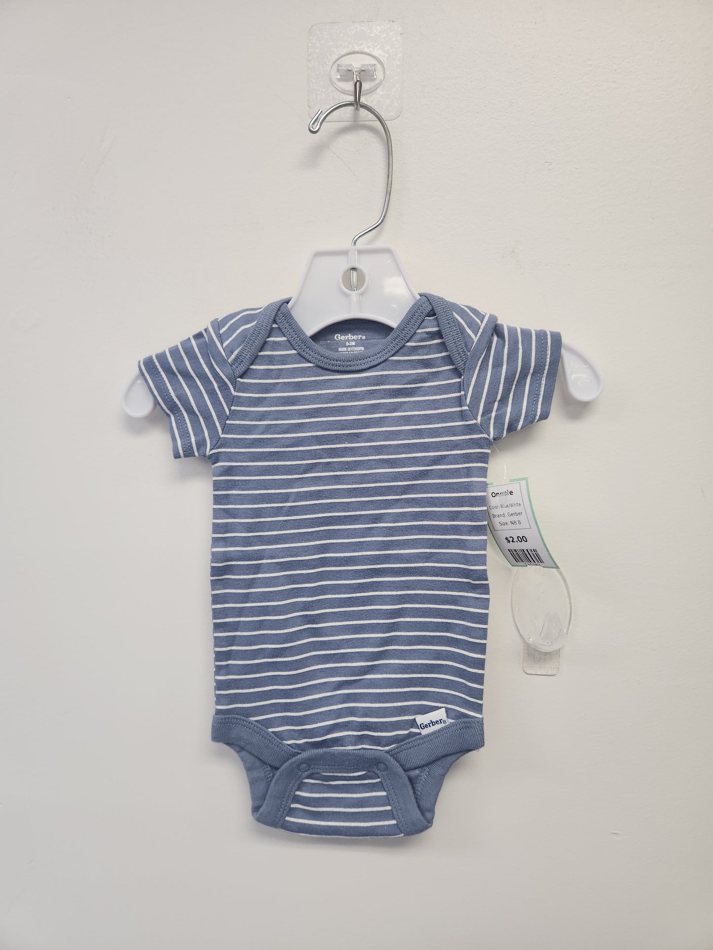Blue/White Gerber Onesie, NB B