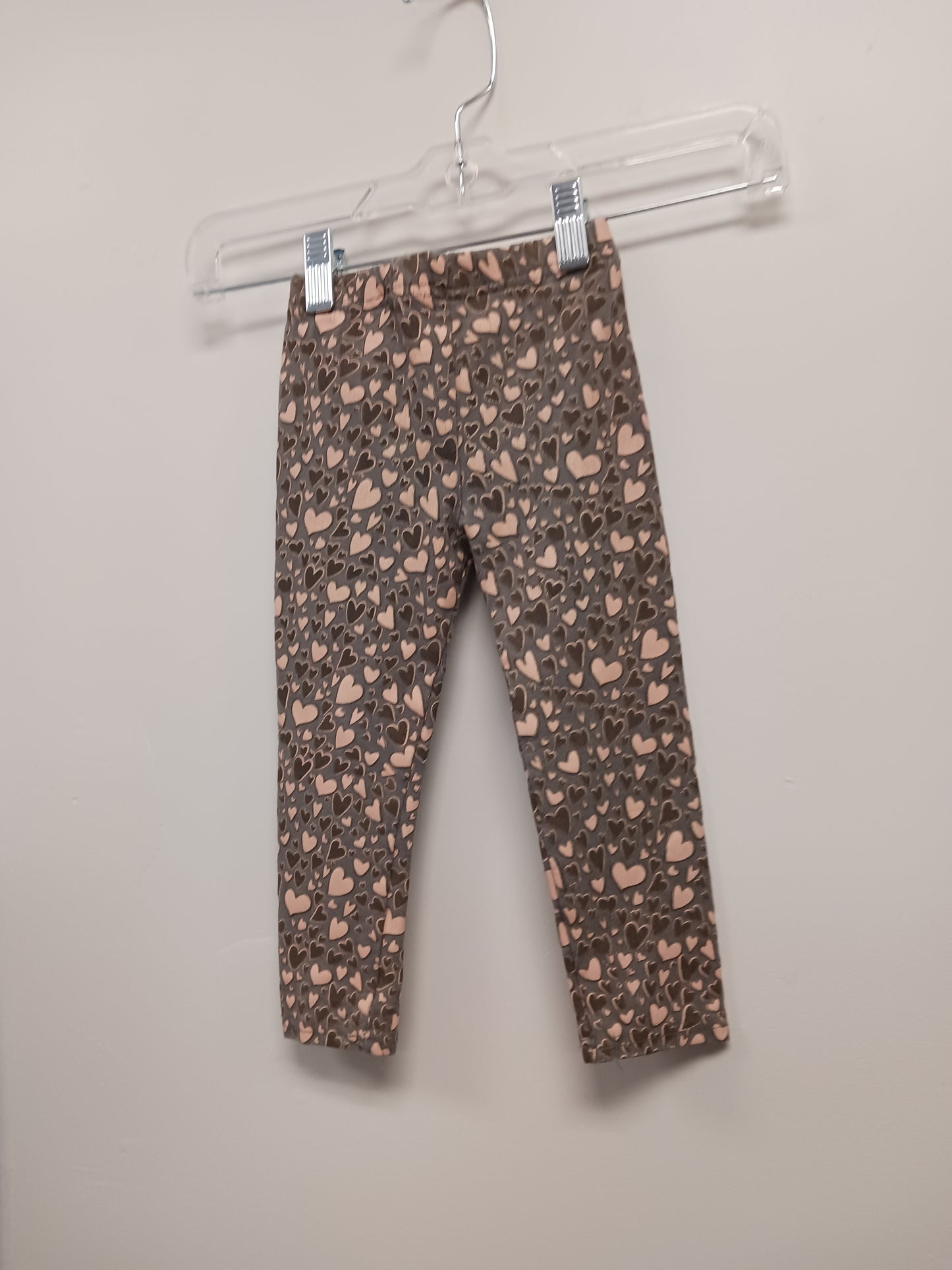 Grey/Pink  Heart Legging, 2T G