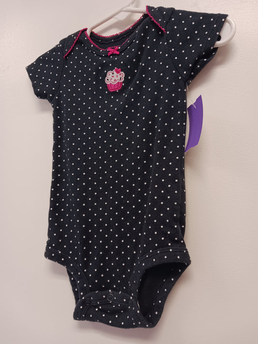 Black/White Polka Dot Carters Onesie, 9M G
