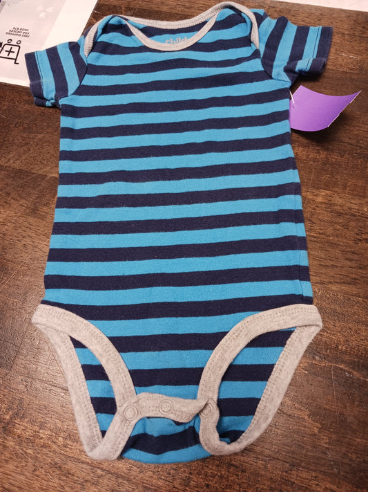 Blue/Navy Striped Carters Onesie, 3M B