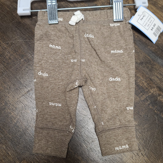 Brown Mama/Dada Carters Pants, NB B