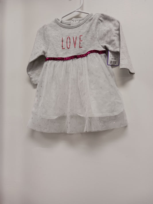 Grey/White Bon Bebe Dress, 12M G