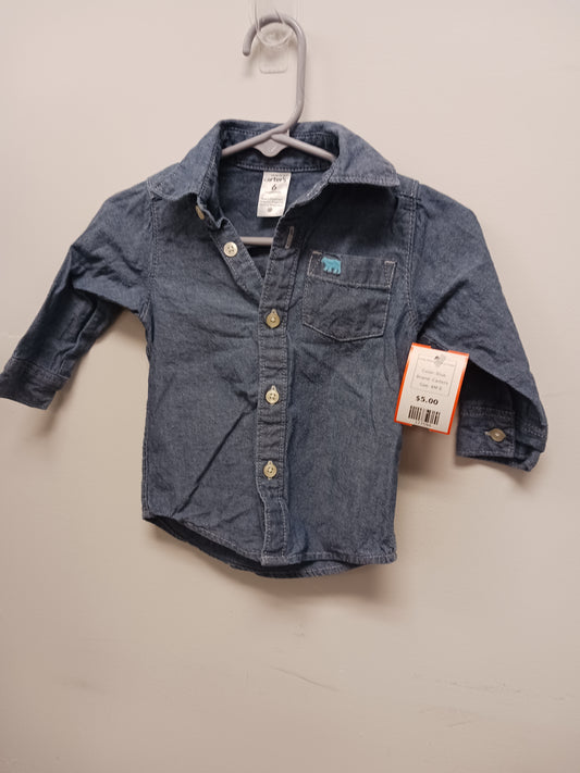 Blue Carters Long Sleeve Button Down, 6M B