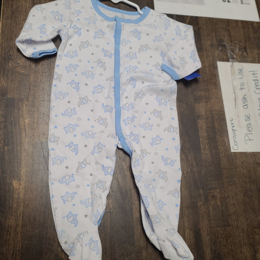 blue/white duck duck goose elephant sleeper, 3M B