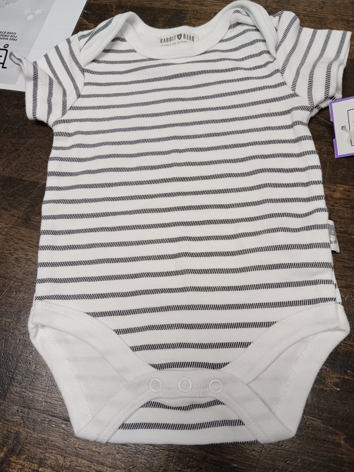 White/Navy Rabbit + Bear Onesie, 3M B